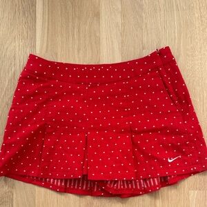 Nike Women's Red and White Polka Dot Skort